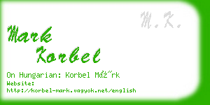 mark korbel business card